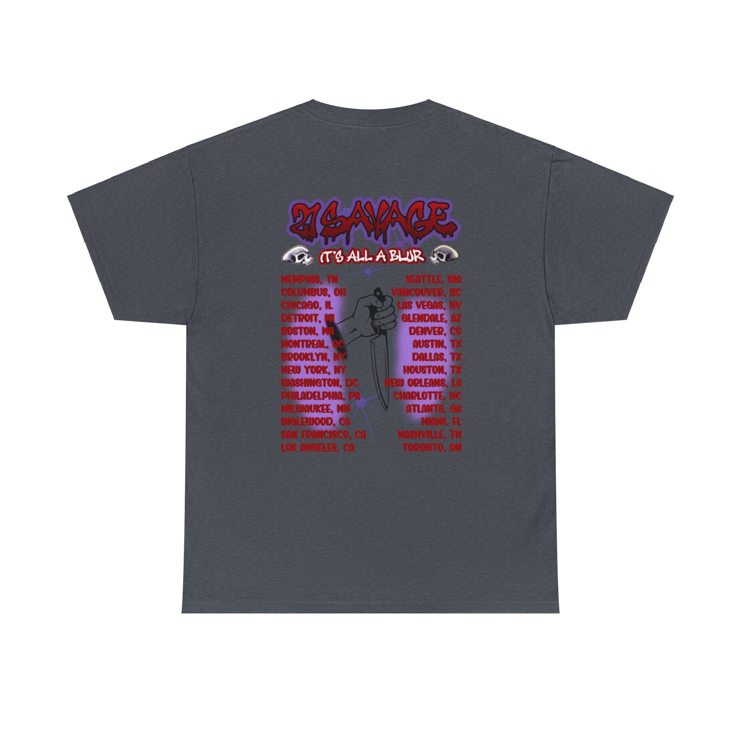 IAAB Tour Merch | Slaughter Gang Tour Dates Cities T-Shirt | 6 Colors - Heavy Cotton Quality