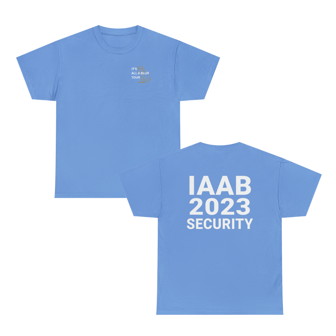 IAAB 2023-2024 Tour | It's All A Blur Tour Security T-Shirt - Heavy Cotton Quality | 5 Colors