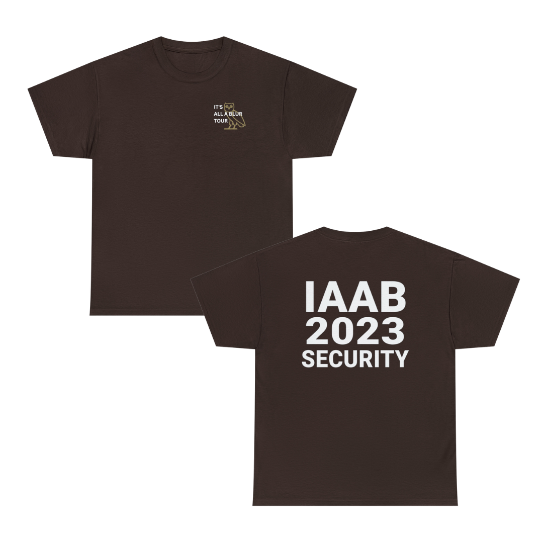 IAAB 2023-2024 Tour | It's All A Blur Tour Security T-Shirt - Heavy Cotton Quality | 5 Colors