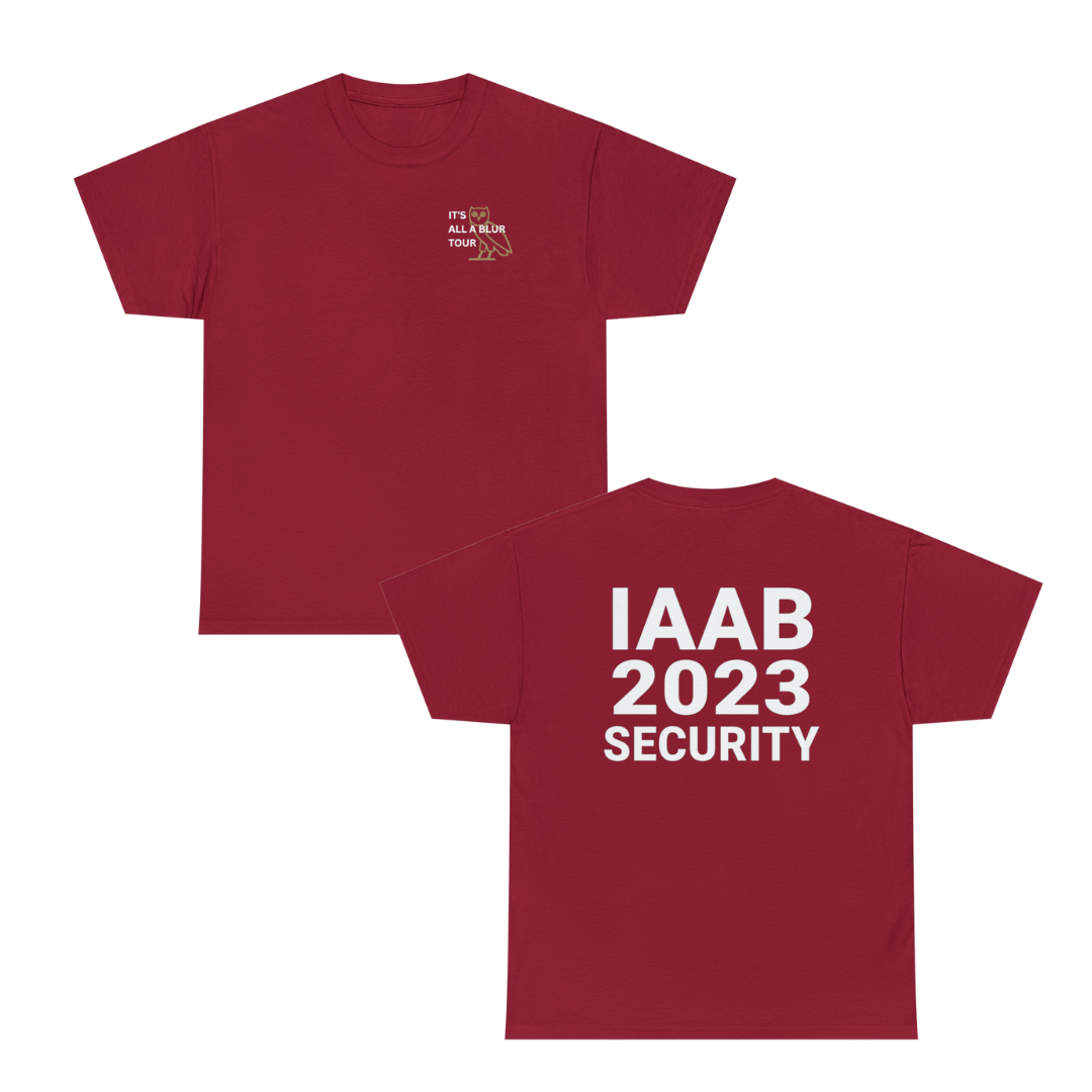 IAAB 2023-2024 Tour | It's All A Blur Tour Security T-Shirt - Heavy Cotton Quality | 5 Colors