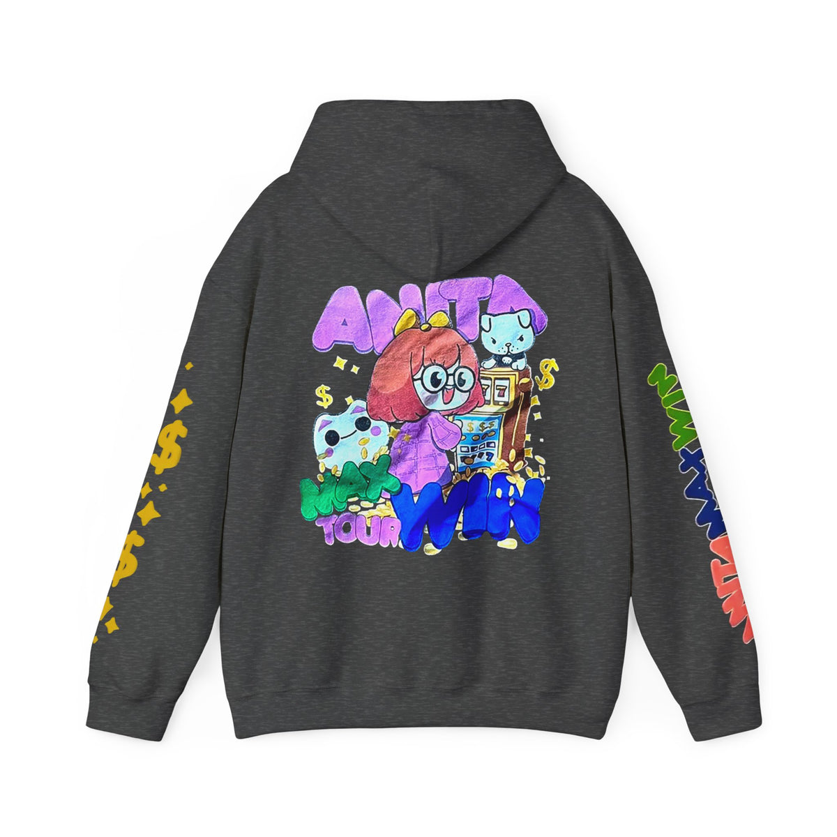Anita Max Win 2025 Tour Merch | Slot Machine Hoodie (Dark Gray 