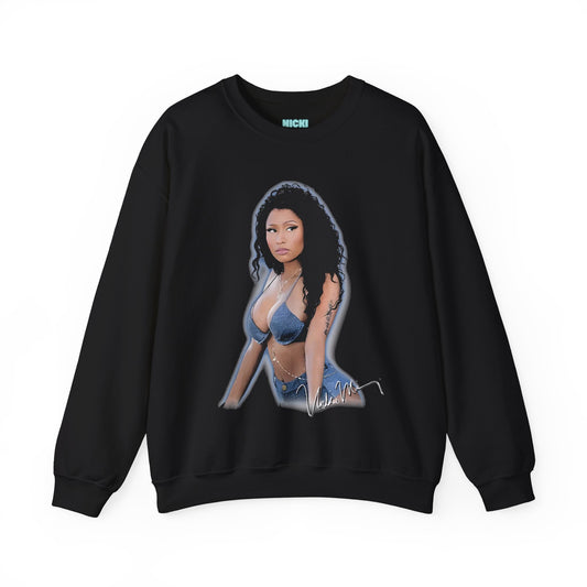 Online EXCLUSIVE | Nicki Minaj in Denim Crewneck