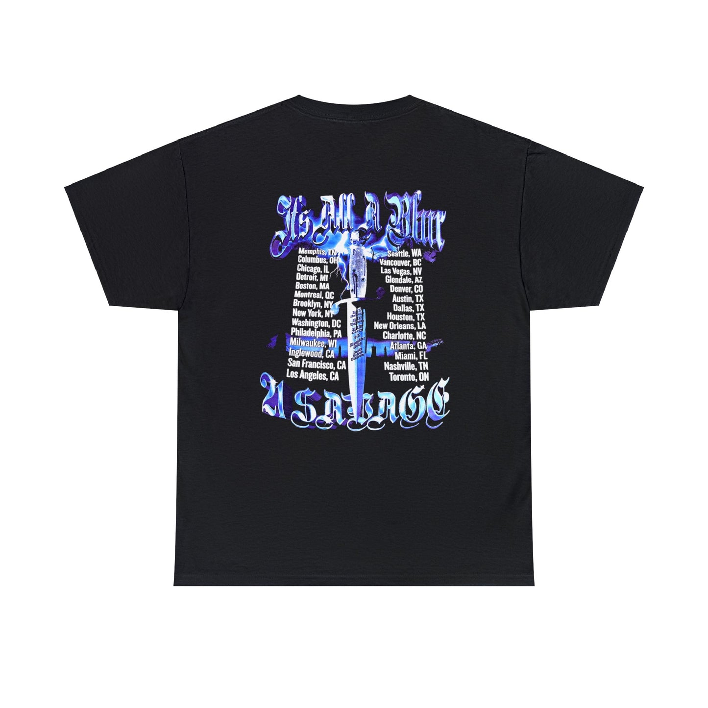 IAAB 2023-2024 Tour | It's All A Blur Tour Cities & Dates Knife T-Shirt | Heavy Cotton Quality - 5 Colors