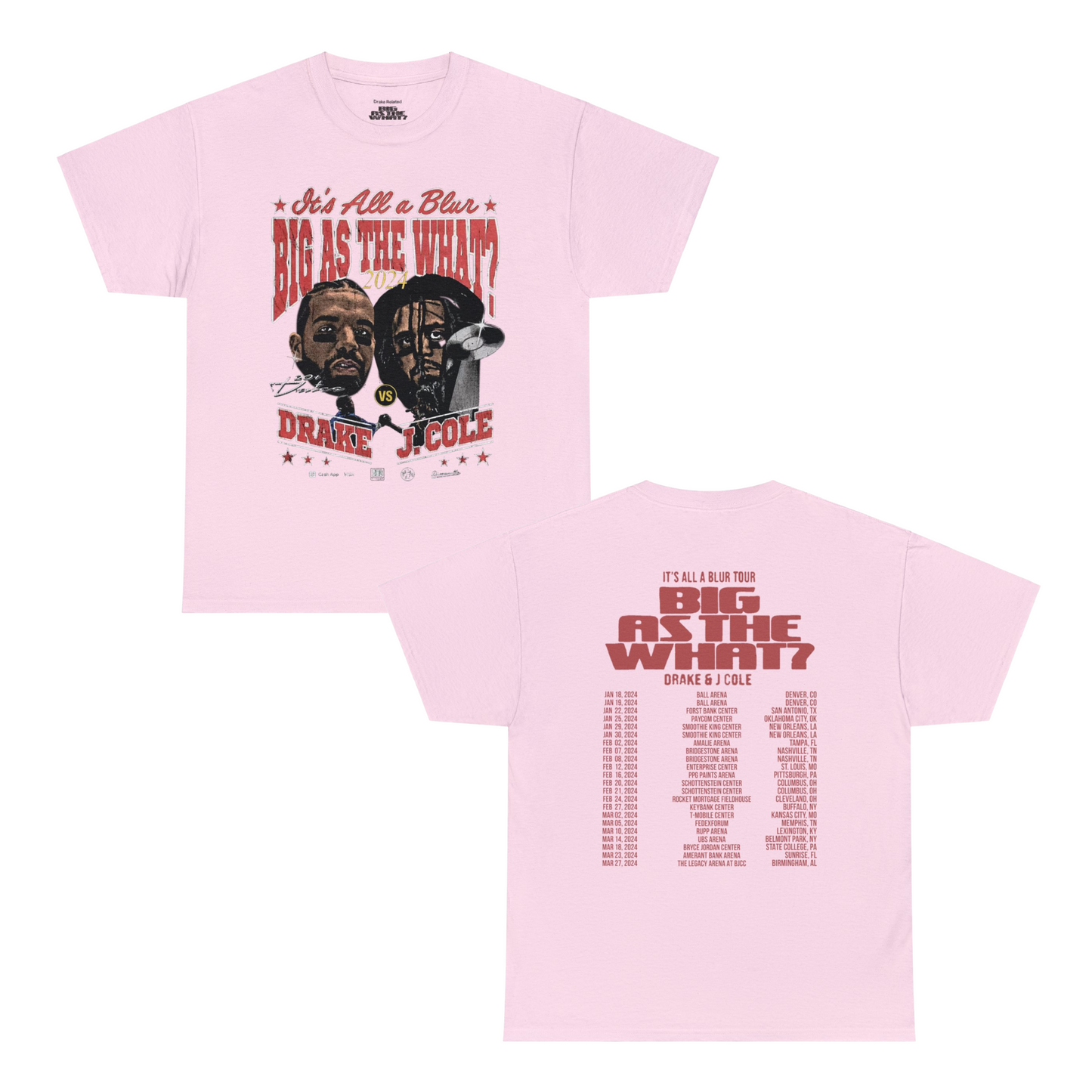 Big As The What Tour | Exclusive Tour Dates T-shirt | 5 Colors - Heavy Cotton Quality