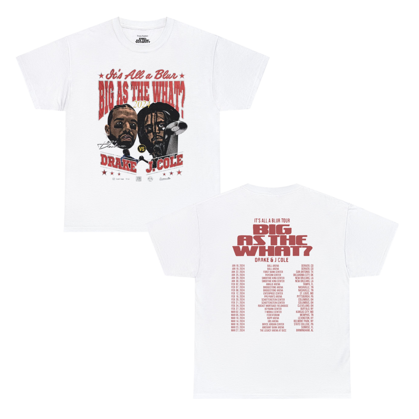 Big As The What Tour | Exclusive Tour Dates T-shirt | 5 Colors - Heavy Cotton Quality