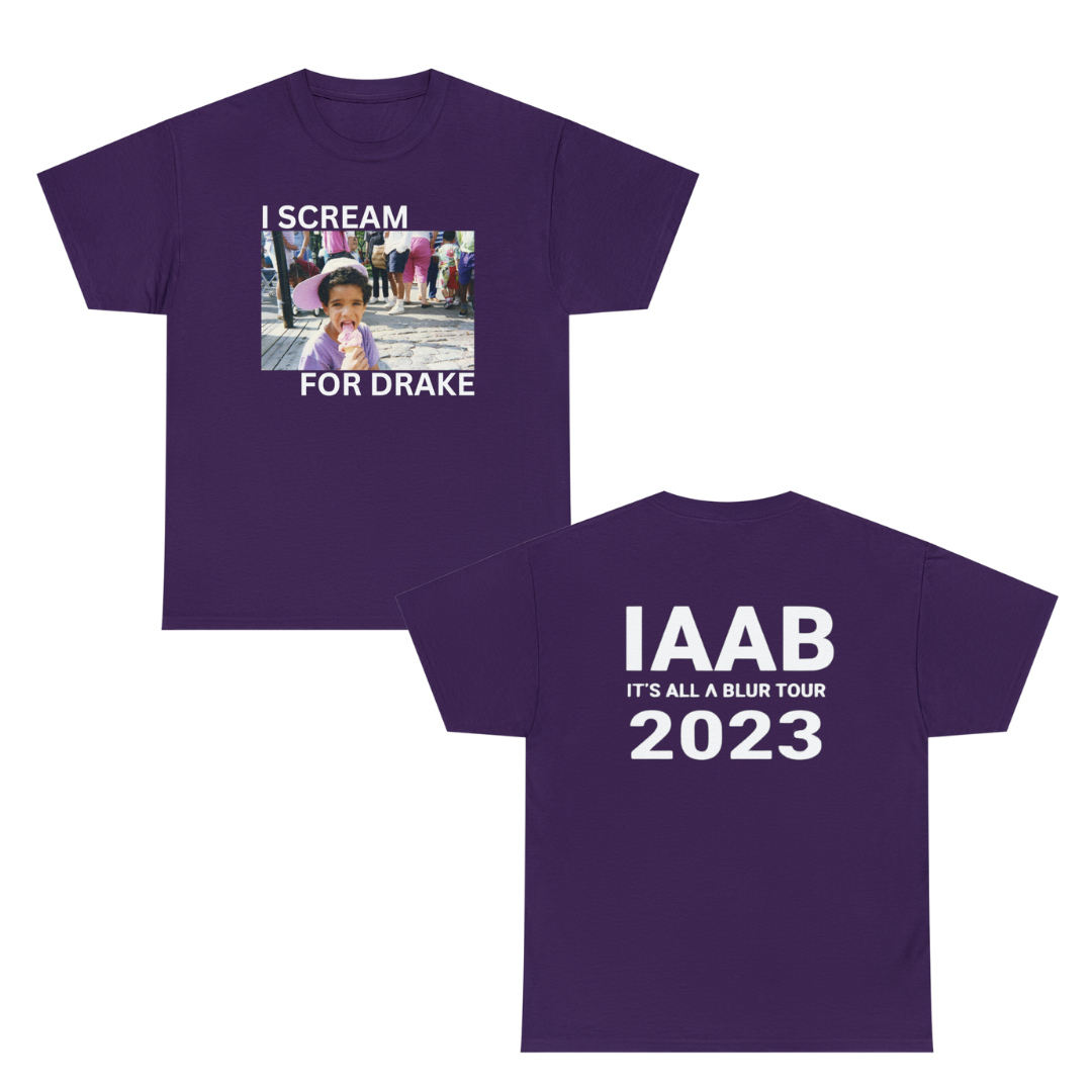 IAAB 2023-2024 Tour | i Scream (Ice Cream) For Drake Exclusive T-Shirt - Heavy Cotton Quality | 6 Colors